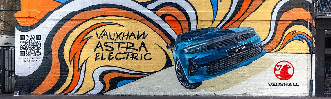 London and Manchester murals celebrate the launch of  Vauxhall Astra Electric