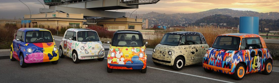 Fiat Topolino wears 5 exclusive Mickey Mouse designs at Lingotto